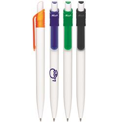 Deze Balpen ColourClip is blauwschrijvend en voorzien van een transparantgekleurde clip. De Balpen ColourClip is leverbaar in vijf verschillende kleuren.